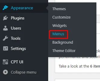 Appearance menu