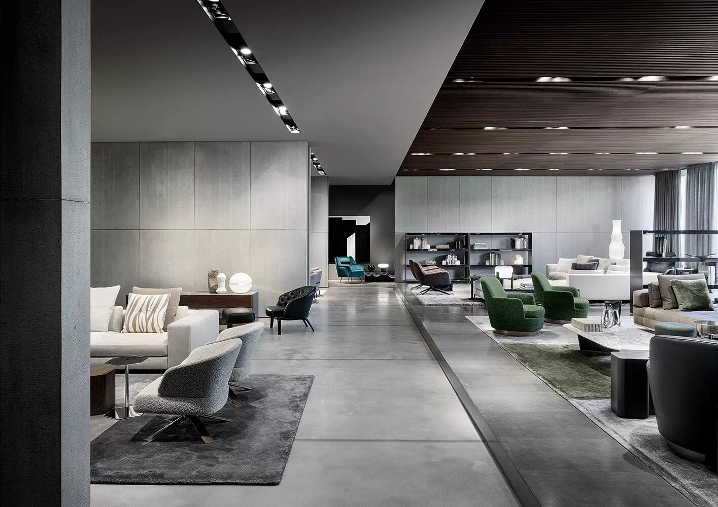 Showroom solo. Шоурум Минотти. Minotti шоу рум. Минотти интерьеры. Офис в стиле Минотти.