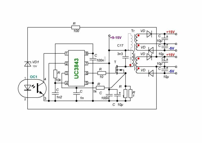Схемы импульсных блоков питания 3842. Импульсный блок питания uc3843 uc3842. Схема компьютерного блока питания на uc3843b. Схема импульсного БП на uc3842.