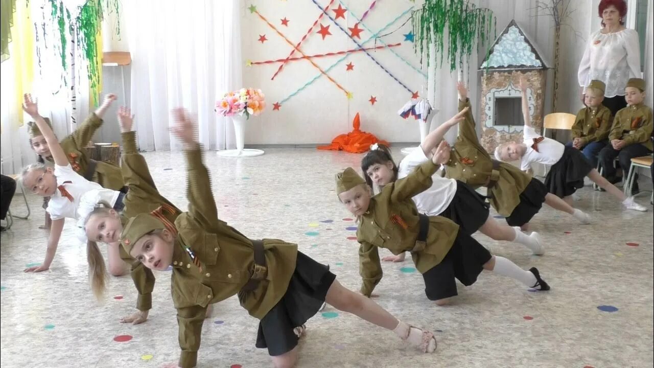 Танец детей на 9 мая. Утренник 9 мая в детском саду. танец к дню победы в детском саду.