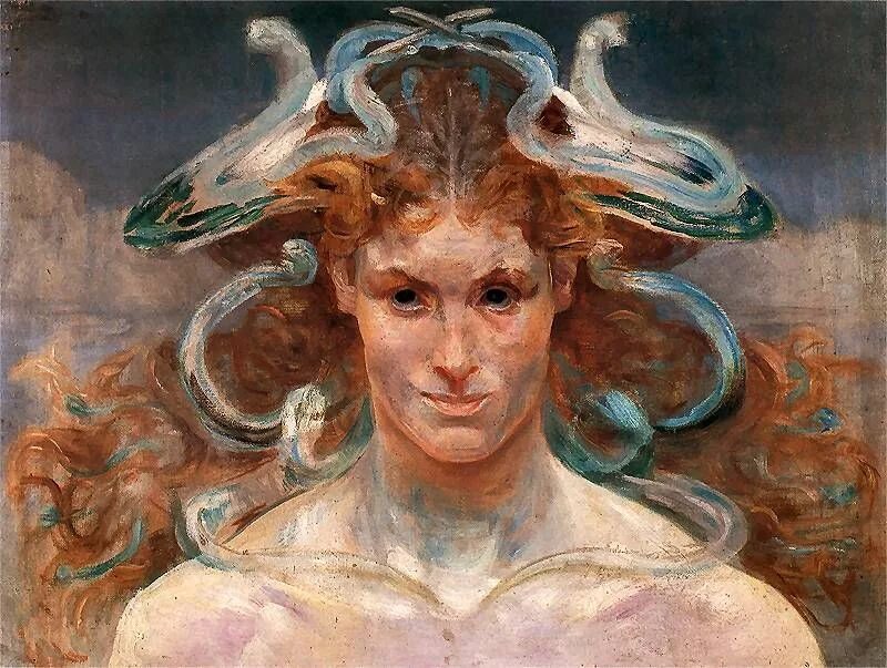 Яцек Мальчевский Medusa. Медуза Яцек Мальчевский, 1900. Яцек Мальчевский картины. Яцек Мальчевский символизм. Даны три изображения произведений искусства