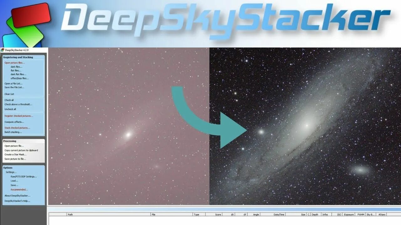 Deep sky stacker. Deepskystacker. deepskystacker как пользоваться. обработка комет deep sky stacker. сложение в реальном времени deepskystacker.