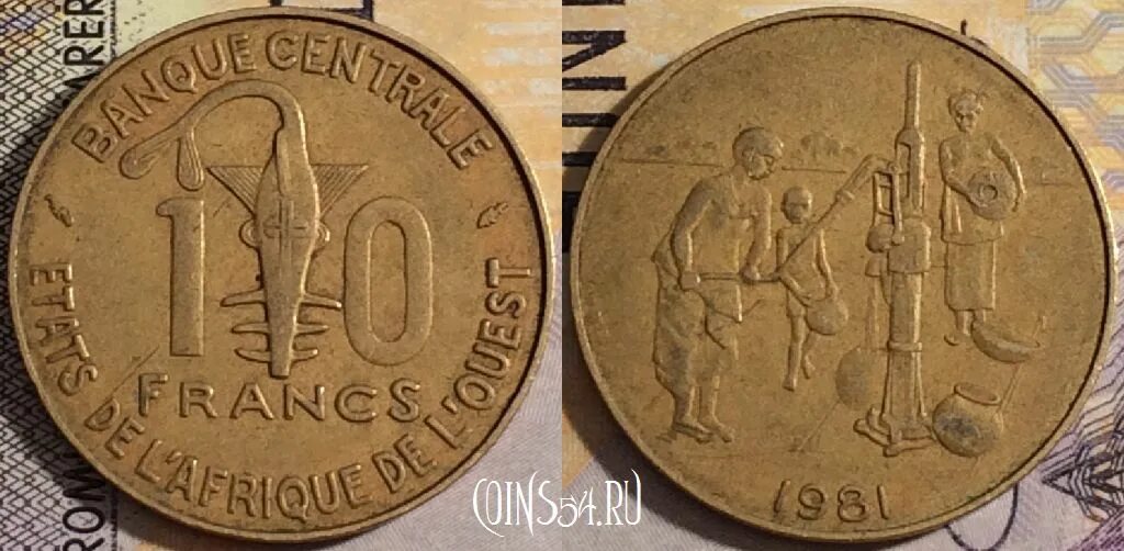 10 Франков Западная Африка. 10 Франков 1981 года. 10 Francs в рублях. 25 Франков 1980 Западная Африка (BCEAO).