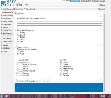 Test maker