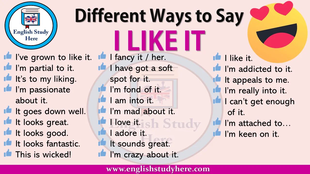 Предпочитать на английском. Different ways to say i like. Other ways to say i like. Other ways to say i like it. Фраза i like.