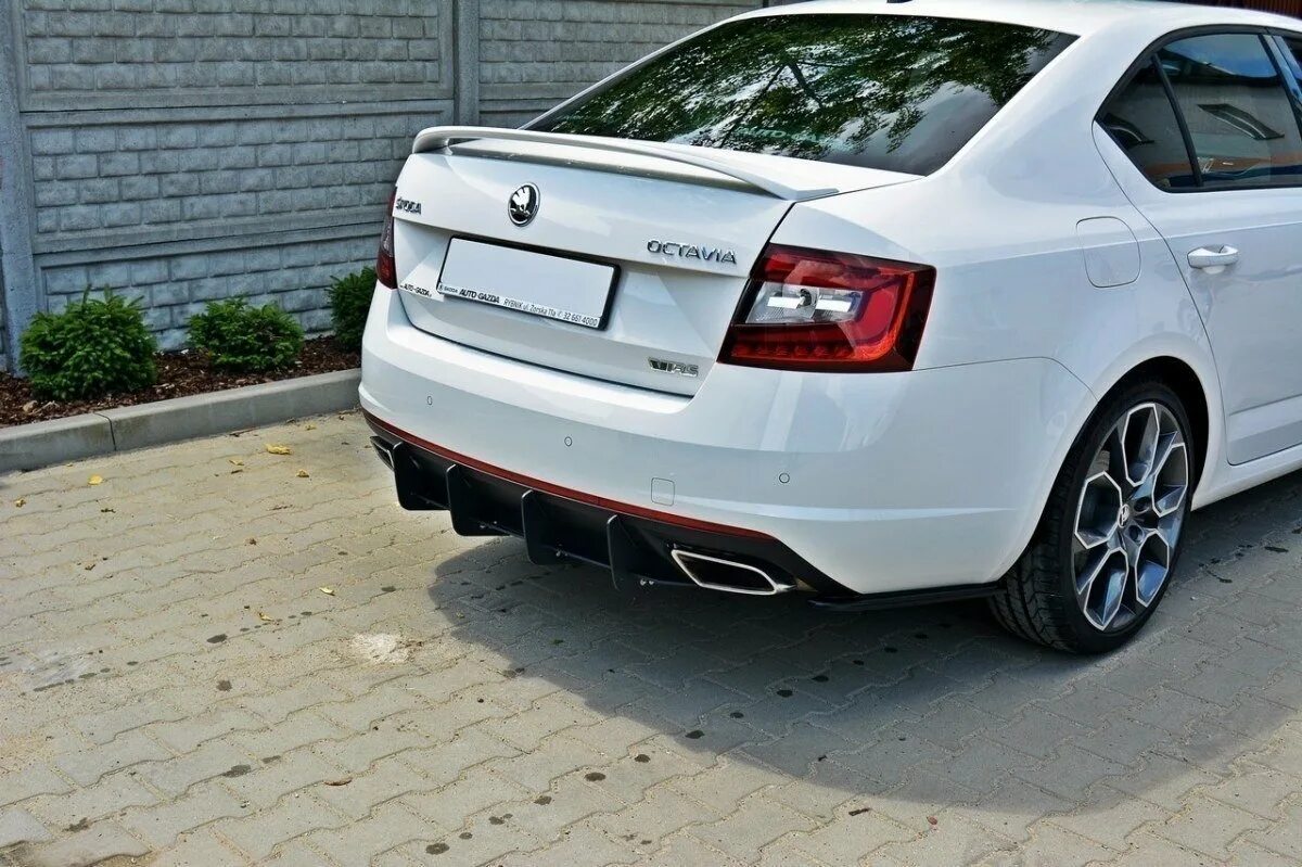 Диффузор octavia. Бампер skoda octavia a7 rs. задний диффузор skoda octavia a7. диффузор skoda octavia a7 fl. octavia a7 задний бампер.