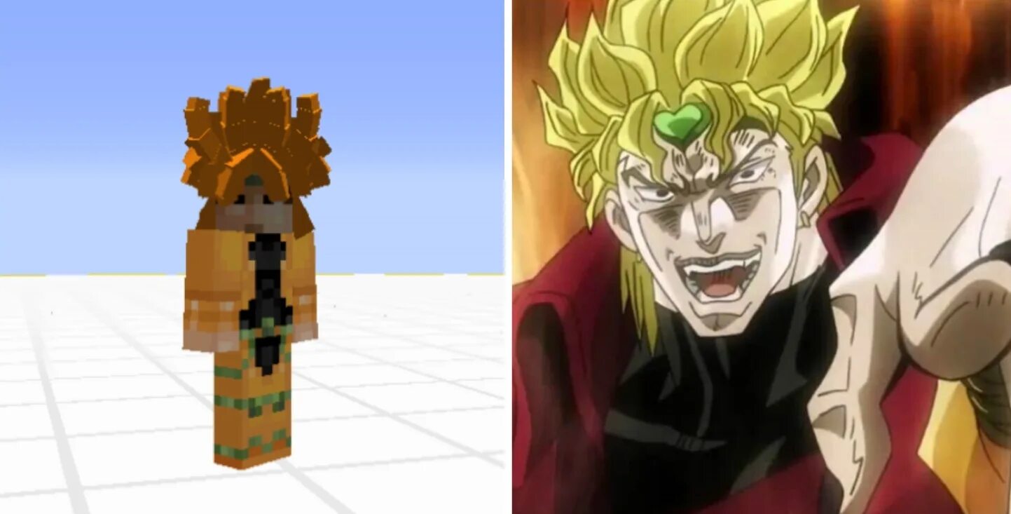 Oh dio. Dio hair v2 YBA. Скин Dio over Heaven Minecraft. The World over Heaven МАЙНКРАФ. Minecraft Skin Dio Heaven.