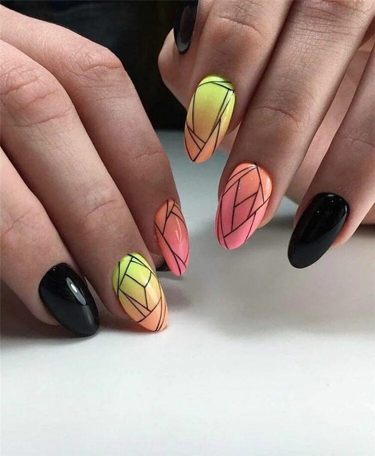 ▷ UÑAS GEOMÉTRICAS + 50 EJEMPLOS UÑAS DECORADAS - NAIL ART Trendy nails, Gel nai