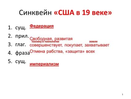Синквейн новое время