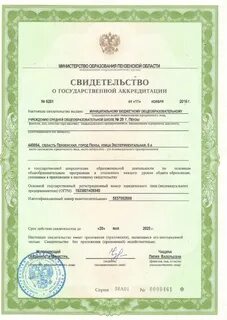 Копия свидетельства о государственной аккредитации