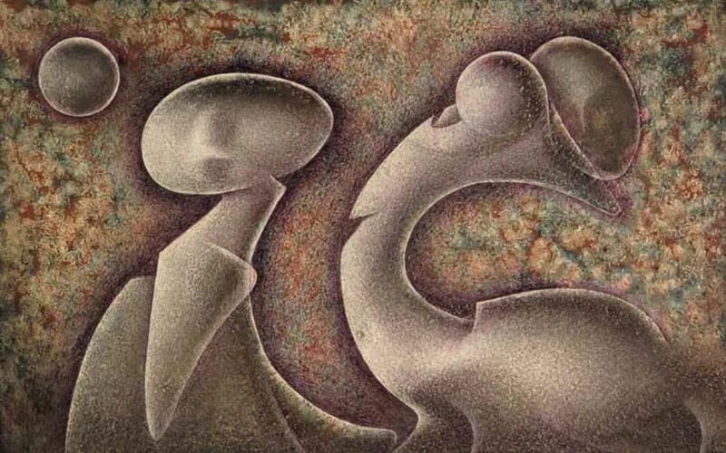 Характерная картина. Самобытный грузинский художник Гиви Сипрошвили_. Специфические картины. GIVI Siproshvili - (b.1940) Georgia / Russia. Грузинский художник Индастриал.