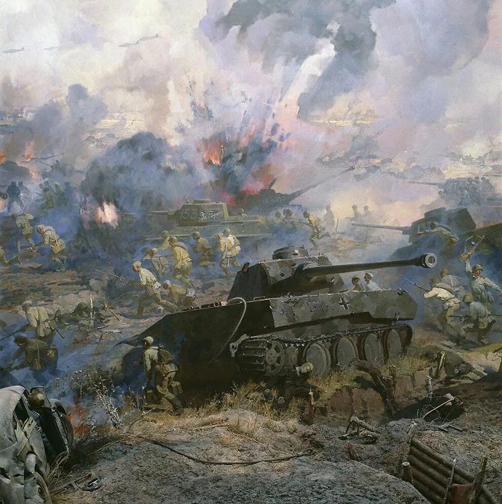 Огненная дуга Курская битва. Батальные картины Великой Отечественной войны. Картинка про великую войну