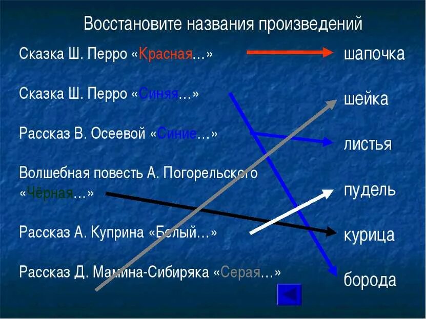 Название произведения черная