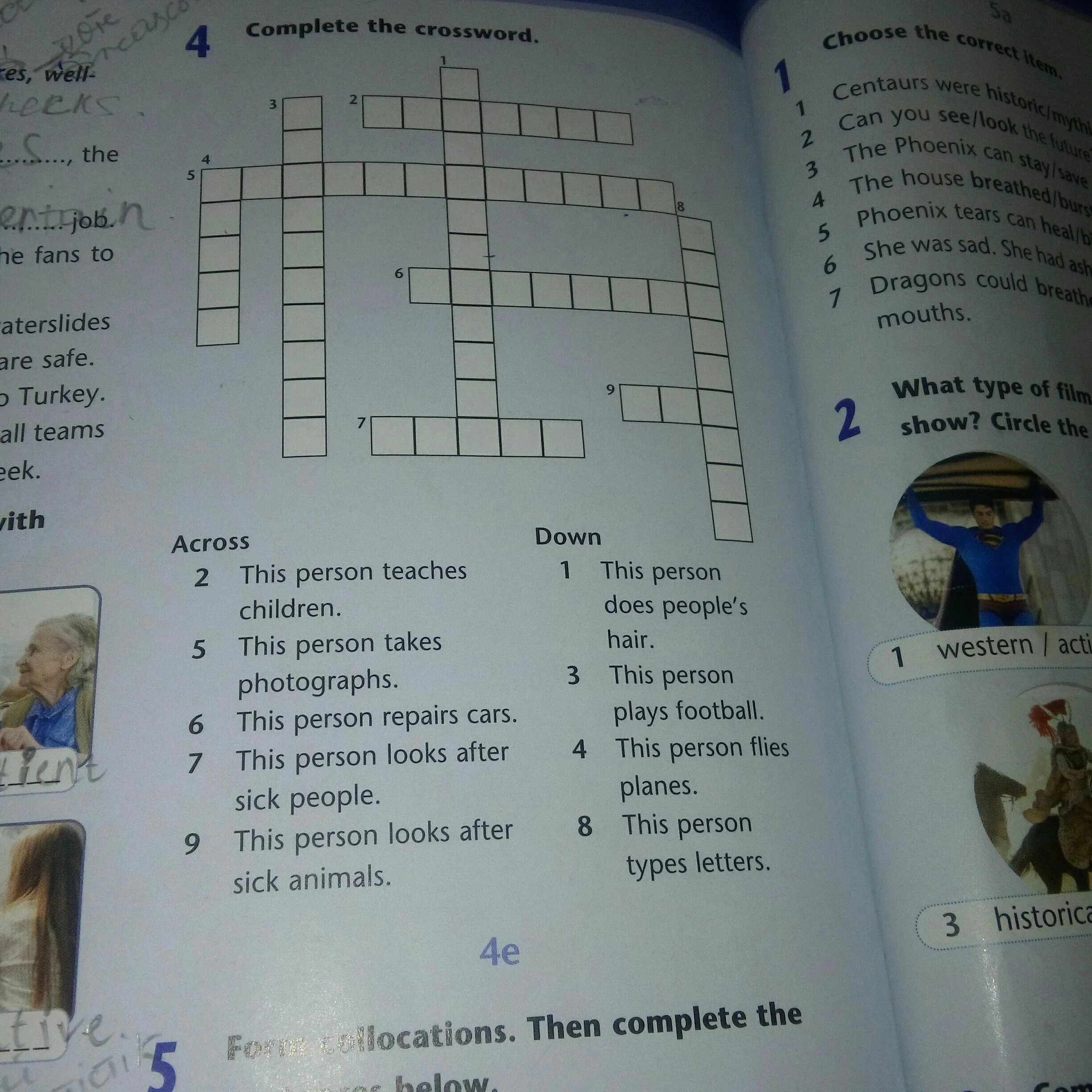 4 complete the crossword