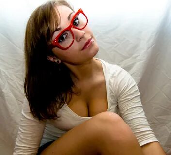 Slideshow sexy talk babe with glasses gets cum on them.