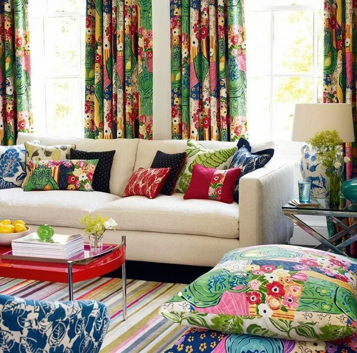 Zavala Russet/Navy/Lagoon Fabric Harlequin by Sanderson Design