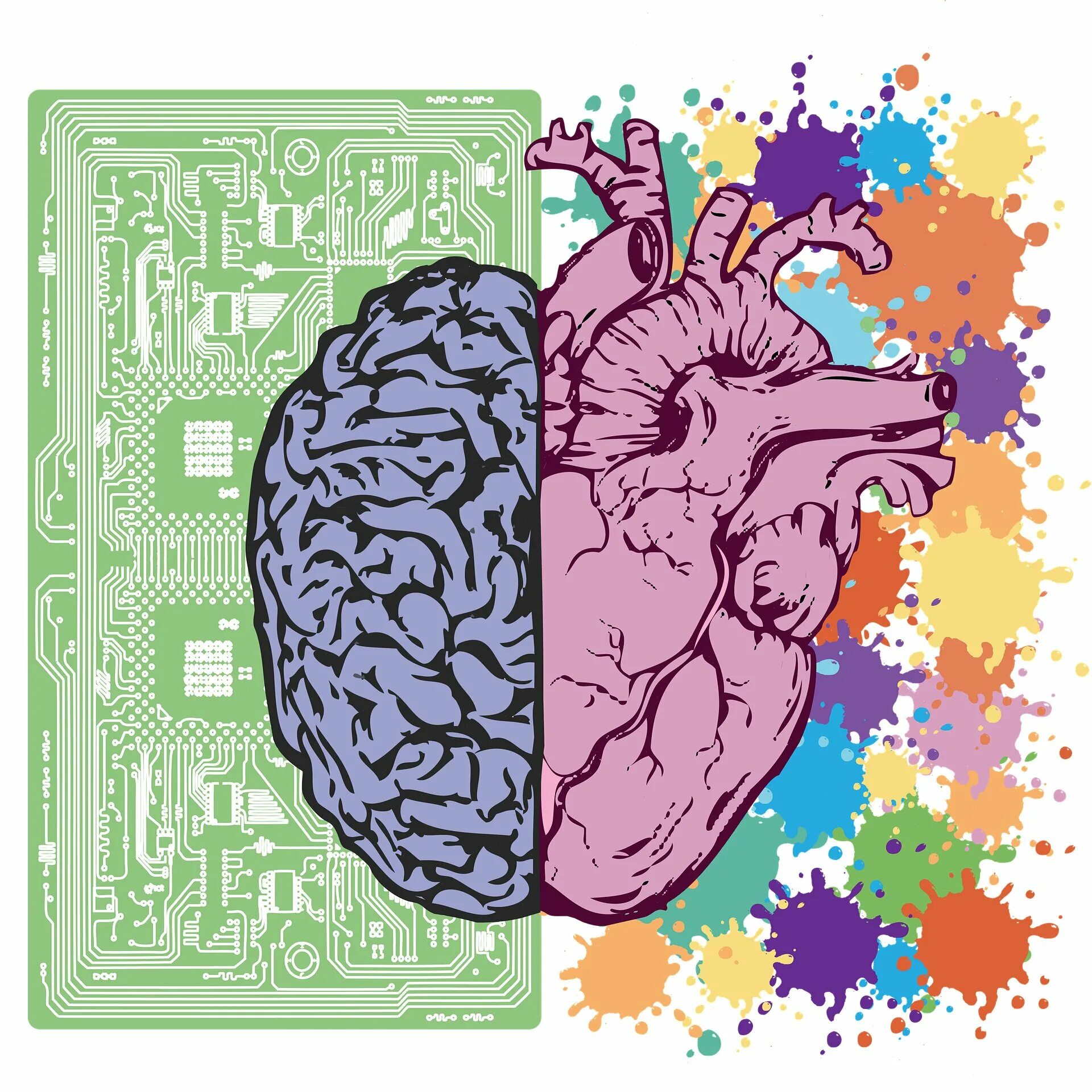 Heart and brain. Изображение мозга. Мозг иллюстрация. Эмоциональный интеллект мозг.