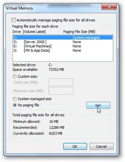 Disable paging