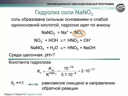 Нитрат калия гидролиз