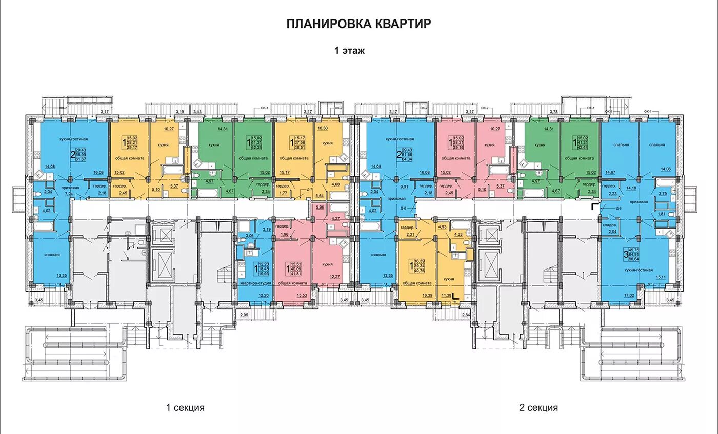 Купить 2-комнатную квартиру 56,4 м² по адресу посёлок Отрадное, жилой комплекс Л