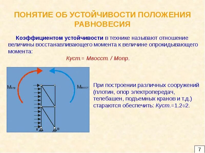 Изолированное положение. Положение равновесия. Условие устойчивости положения равновесия. Положение устойчивого равновесия. Понятие об устойчивости положения равновесия..