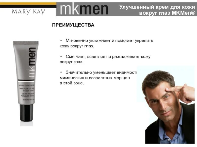 Улучшенный крем для кожи вокруг глаз MKMEN®. Крем от морщин для мужчин 40