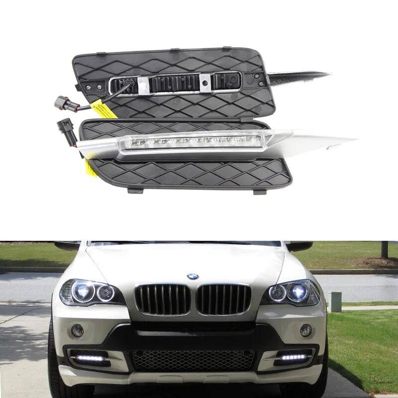 Дхо бмв. BMW x5 e70 led. BMW x5 e70 дневные ходовые огни. DRL БМВ x7. Led ДХО BMW x5 e70.