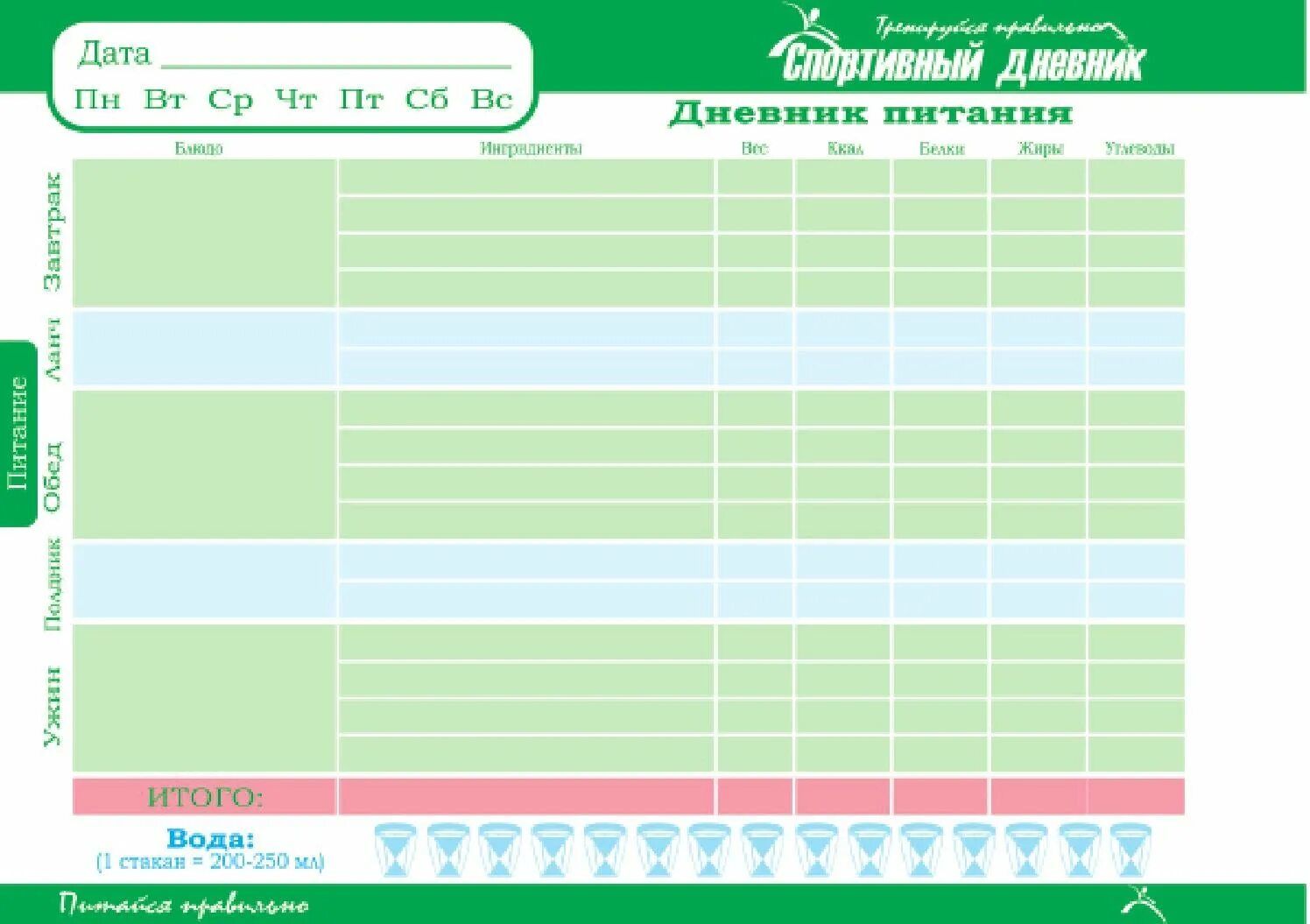 Бесплатный дневник питания для похудения с подсчетом. Дневник питания пример. Ежедневник для похудения. Дневник питания таблица. Форма дневника питания.