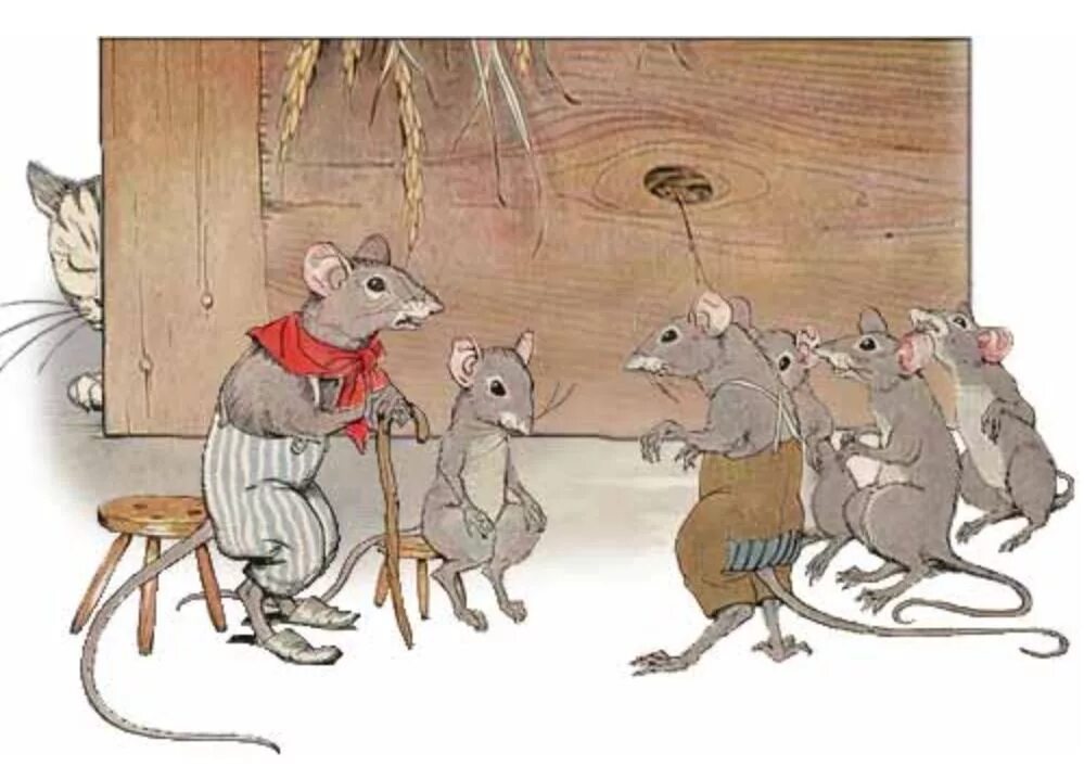 Совет мышей. Мышь иллюстрация. Мышки за столом. Басня совет мышей.