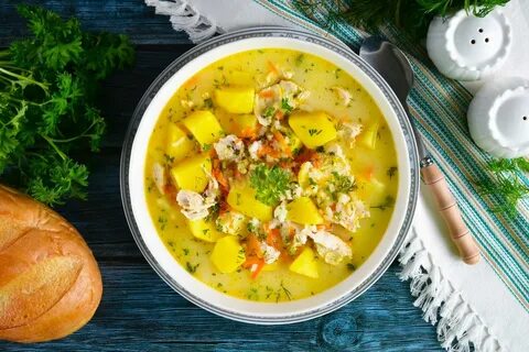 Суп курица плавленый сыр