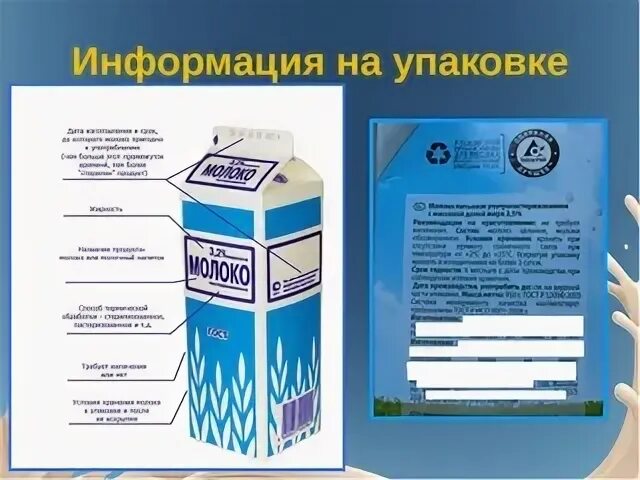 Информация на упаковке