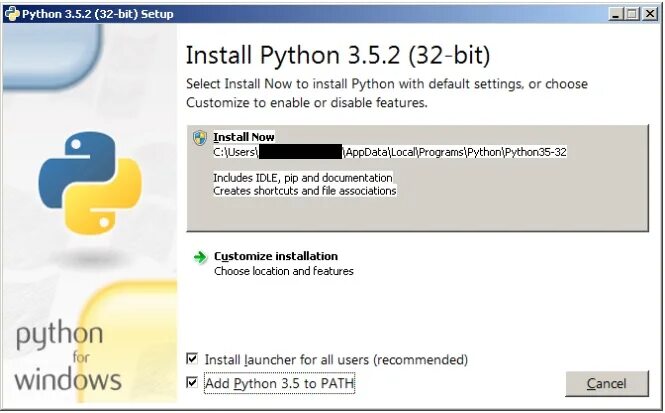 Питон для виндовс 7 32 бит. Установка python. как установить питон. окно install python. как установить пайтон на виндовс 8.1.