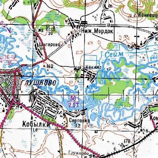 Глушково курская область на карте