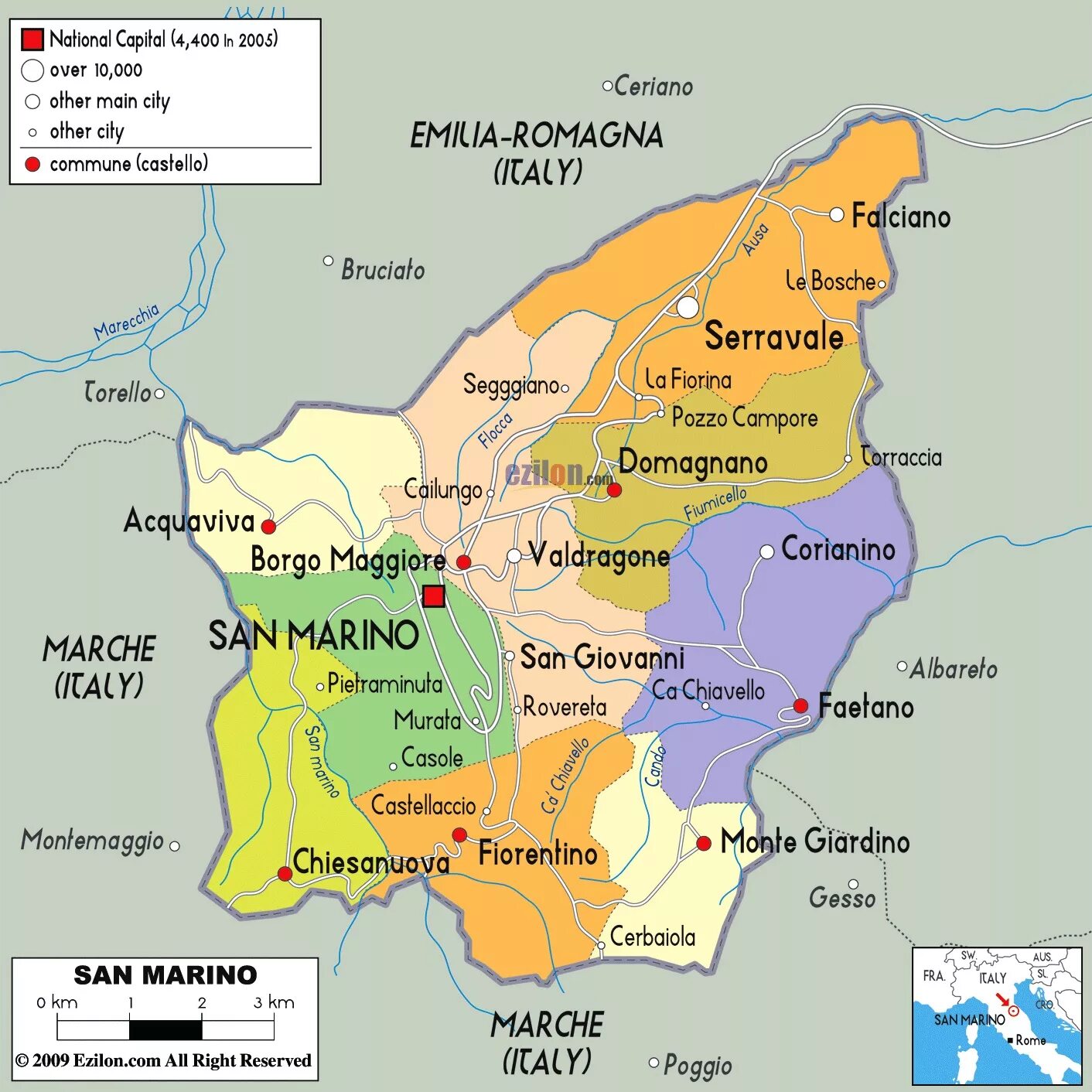 Где находится марино. Республика Сан-Марино на карте. Сан-Марино государство на карте. Географическое расположение Сан Марино. Сан Марино политическая карта.