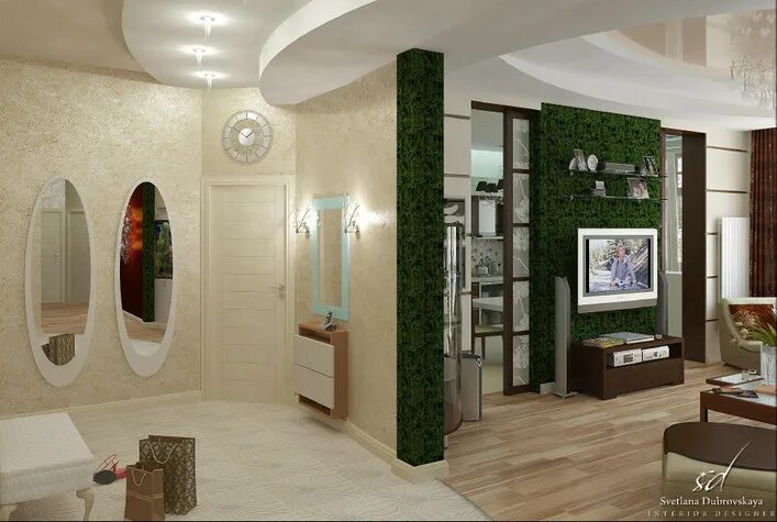 Interior of the hall with hallway (66 Photos)