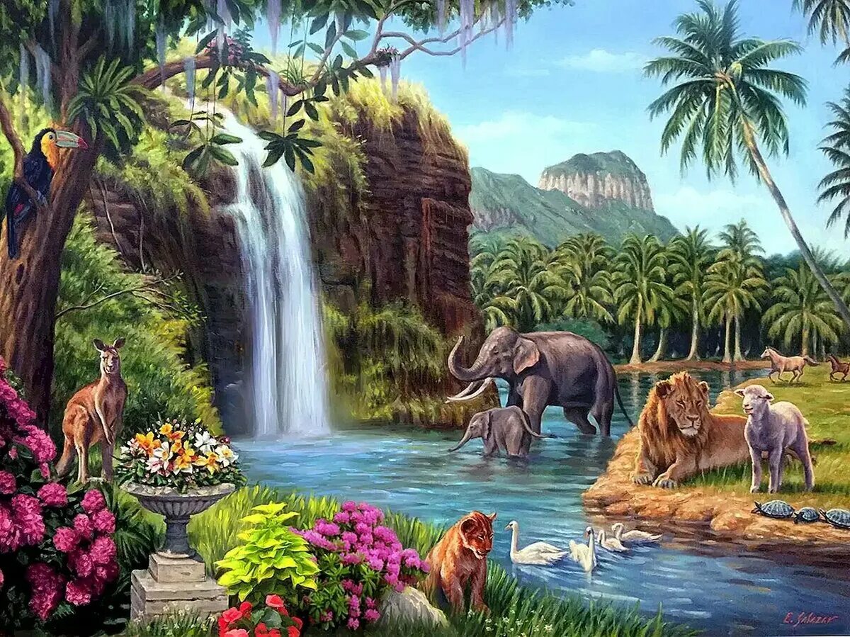 рай земной. земные пейзажи. рай земной paradise. райская земля. свидетели иеговы райский сад.