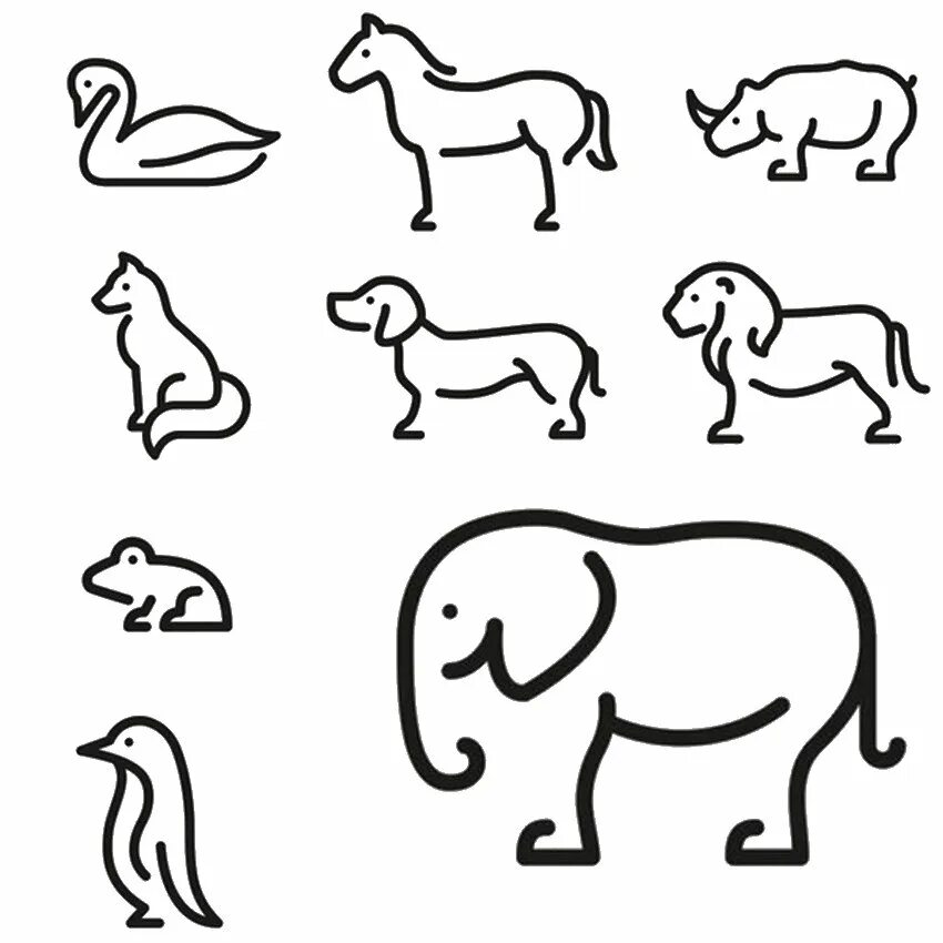 Животные легкие слова. Рисование животных. Рисование диких животных. Рисунки животных легко. Рисование Дикие животные.