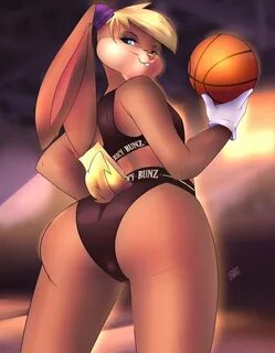 Lola Bunny Sporting 'Juicy Bunz' gymwear on the court. 