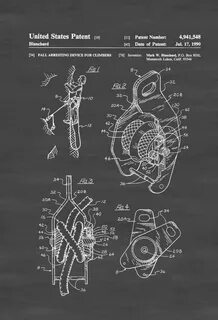 Rock Climbing Silent Partner Solo Belay Patent Print Wall Etsy.