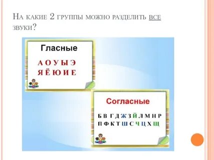 На какие 2 большие группы делятся звуки