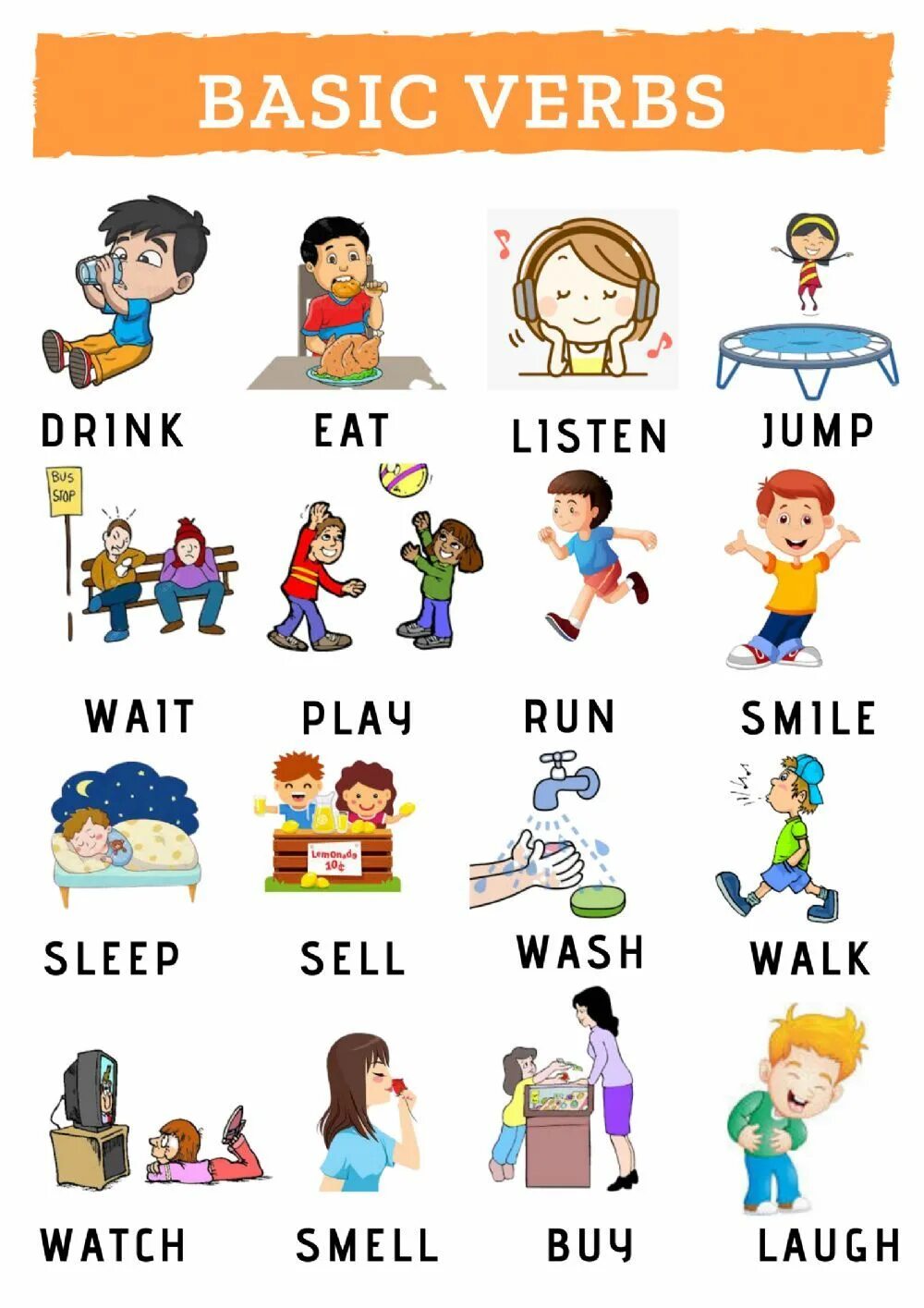 Basic verbs in English. Action verbs в английском. Глаголы действия на английском. Английский verbs for Kids. Common actions