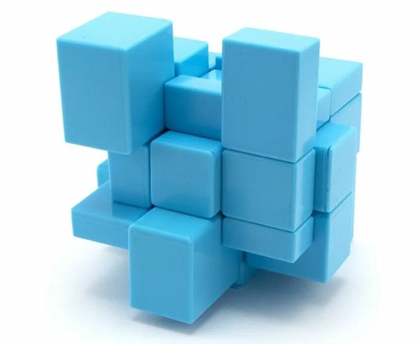 Сколько синих кубиков. Shengshou Mirror Blocks. Кубик Рубика Mirror Blocks. Синий кубик. Голубой куб.