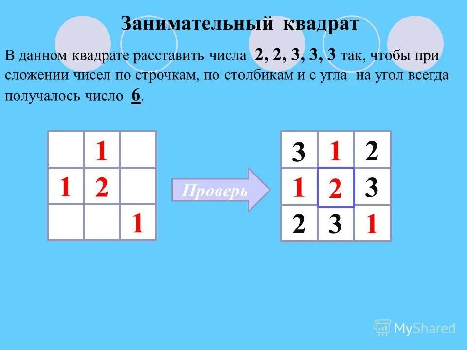 Сложение чисел в квадрате. Формулы сокращенного умножения. Сложение чисел в квадрате. Занимательный квадрат 4 класс. Математическая головоломка в квадрате.