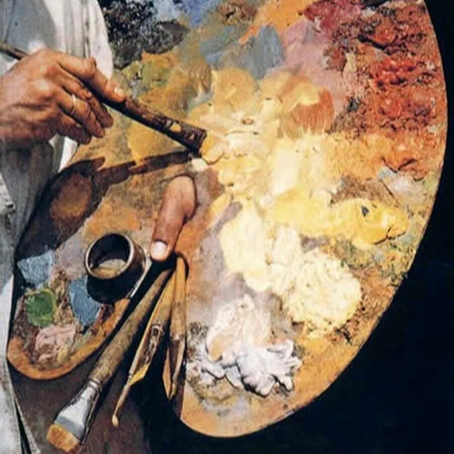 Техники используемые в живописи. Палитра живопись. Кисти краски холст. Палитра художника. Палитра для масляных красок.