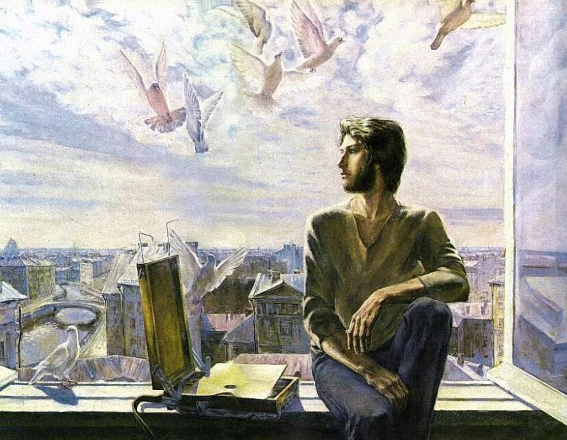 однако многие думают. думающая голова. ничто не проходит бесследно. владимир шиганов картины. слишком много думаю.