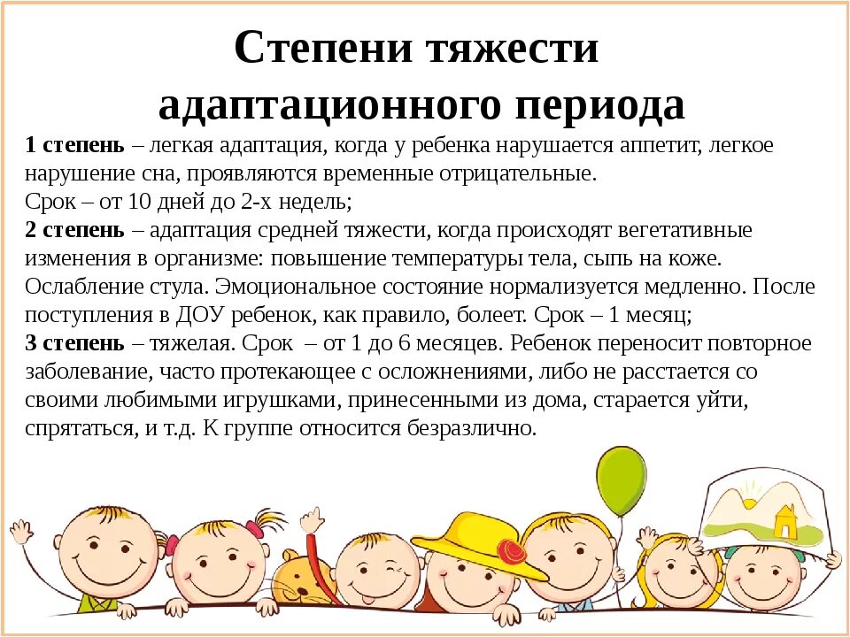 3 группы адаптации. Степень адаптации к детскому саду. Степени адаптации ребенка в детском саду. Адаптация в детском дошкольном учреждении. Адаптация ребенка в ДДУ.