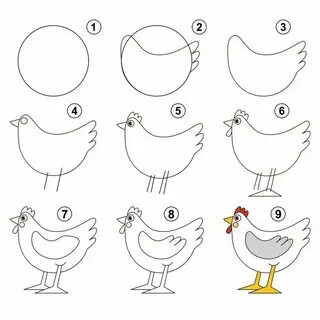 Нарисовать курицу ребенку легко
