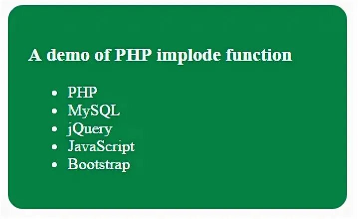 Demo php. Implode перевод.