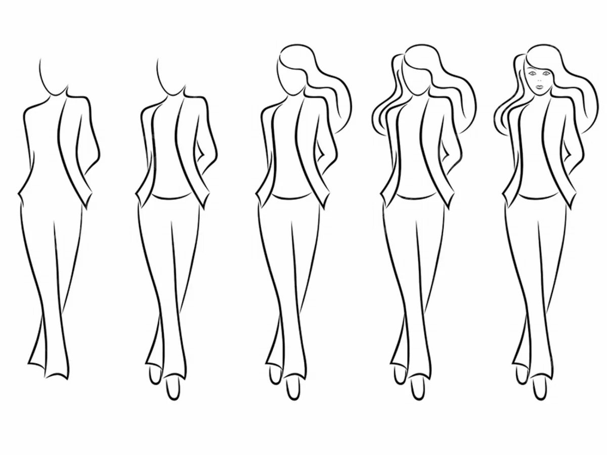 силуэт девушки в брюках. очертания женщины. силуэт легкий. нарисовать силуэт поэтапно. силуэт человека рисунок карандашом.