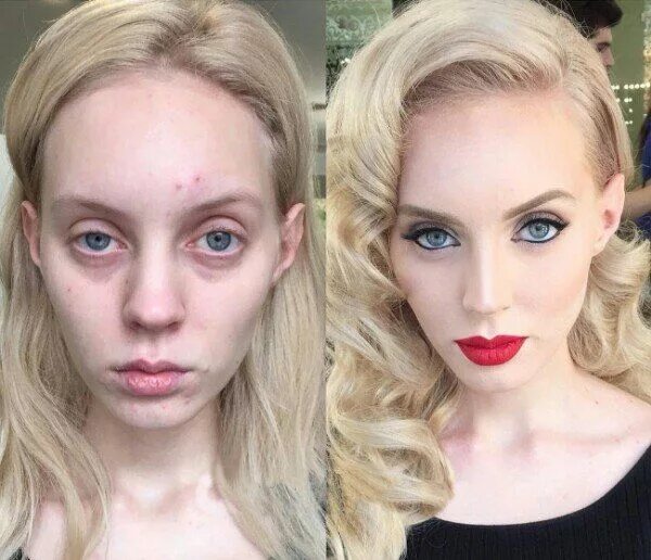 Как будет выглядеть страшно Девушки делятся фотографиями до и после макияжа, и многие выглядят как совсем др